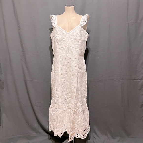 PARKER Ivory Embroidered Eyelet Dress - Picture 2 of 10